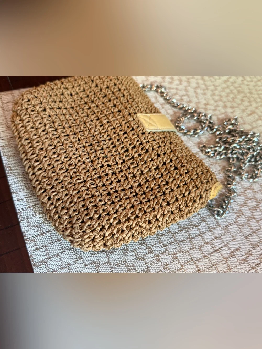 Brighton woven purse with chain shoulder strap